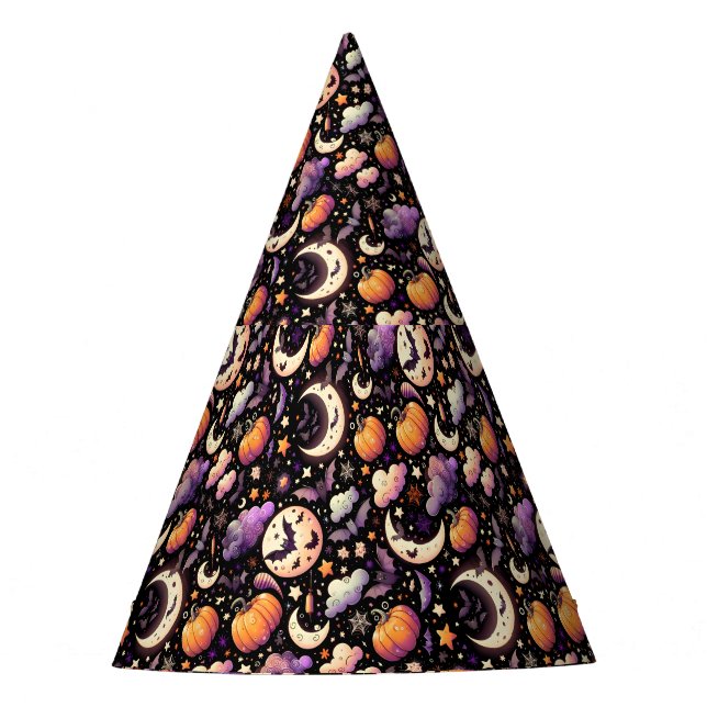 Chapeaux De Fêtes Motif Whimsical Halloween Night Sky (Devant)