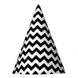Chapeaux De Fêtes Motif Zigzag noir et blanc, Motif Chevron