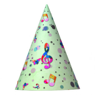 Chapeaux De Fêtes Musique de danse des couleurs sur le vert