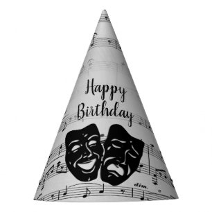 Chapeaux De Fêtes Musique et anniversaire argentés de masques de
