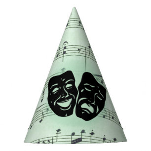 Chapeaux De Fêtes Musique verte et masques grecs de théâtre