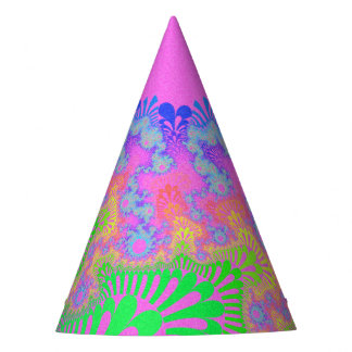 Chapeaux De Fêtes Neon Rainbow Sunburst
