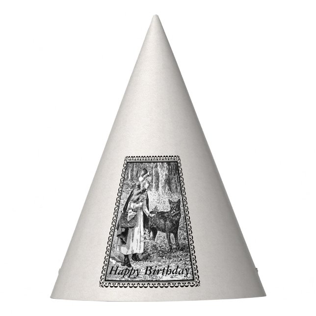 Chapeaux De Fêtes Noir Blanc encadré Anniversaire Rouge Chaperon d'é (Devant)