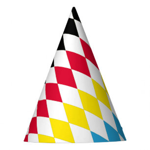 Chapeaux De Fêtes Noir rouge jaune Bavaria Motif Drapeau Diamant