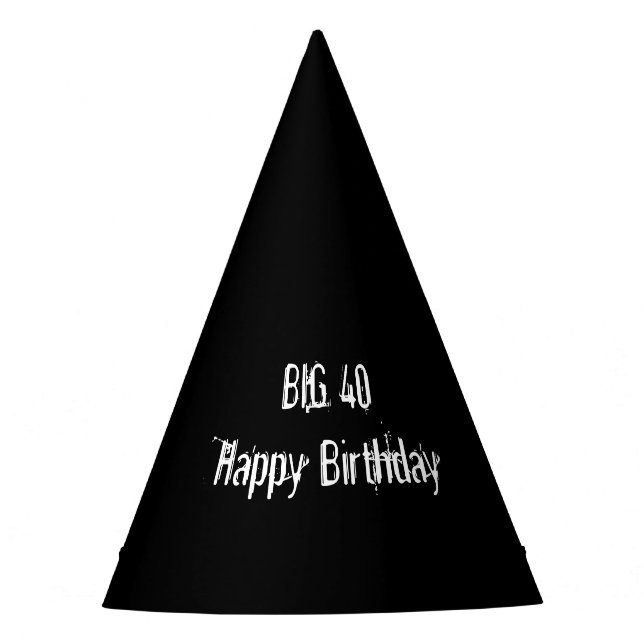 Chapeaux De Fêtes Noircissez la quarantième fête d'anniversaire (Devant)