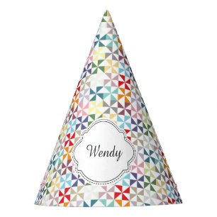 Chapeaux De Fêtes Nom du Motif Rainbow Pinwheel personnalisé