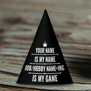 Chapeaux De Fêtes Nom du travail et du passe-temps Funny personnalis