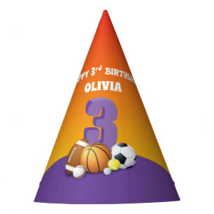 Chapeaux De Fêtes Nom personnalisé Fille 3e anniversaire Balles de s