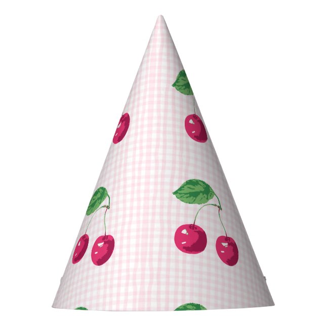 Chapeaux De Fêtes "Notre cerise douce" Anniversaire rose et vert (Devant)