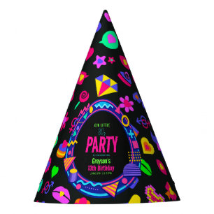 Chapeaux De Fêtes notre petit enfant d'anniversaire Retro Neon 80's