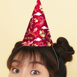 Chapeaux De Fêtes Nouvel an lunaire du dragon Casquette du Parti rou