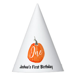 Chapeaux De Fêtes Nouvel anniversaire du citrouille d'aquarelle mign