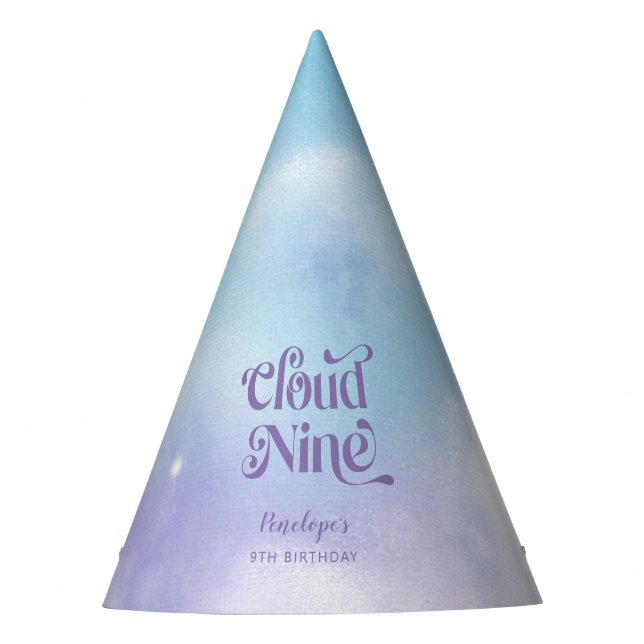 Chapeaux De Fêtes Nuage neuf violet fête d'anniversaire (Devant)