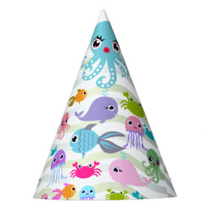 Chapeaux De Fêtes océan, mer, poisson, poulpe