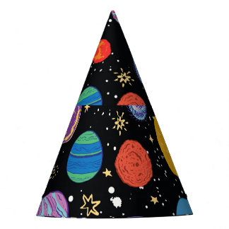 Chapeaux De Fêtes Odyssée spatiale : Motif planétaire