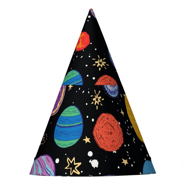 Chapeaux De Fêtes Odyssée spatiale : Motif planétaire (Devant)