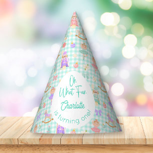 Chapeaux De Fêtes Oh Quelle Joie Gingham Menthe Casse-Noisette Anniv