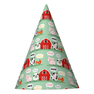 Chapeaux De Fêtes Oink Baa Moo Grotte ferme Anniversaire Enfants
