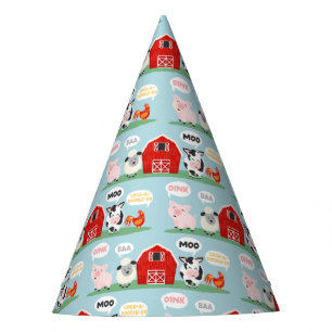 Chapeaux De Fêtes Oink Baa Moo Grotte ferme Anniversaire Enfants