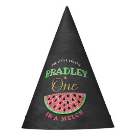 Chapeaux De Fêtes One In A Melon Chalkboard 1er anniversaire