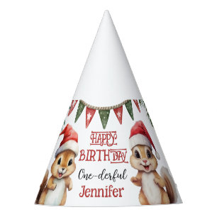 Chapeaux De Fêtes ONEderful mignonne écureuil 1er anniversaire Casqu