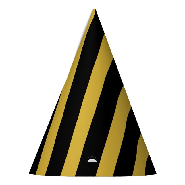 Chapeaux De Fêtes Or métallique et noir rayé élégant (Gauche)