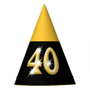 Chapeaux De Fêtes or noir de quarantième quarantième anniversaire