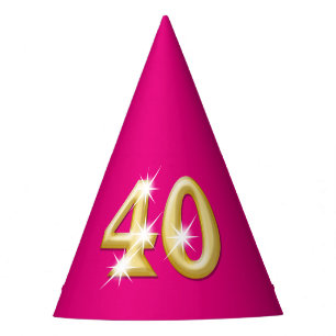 Chapeaux De Fêtes Or rose du quarantième anniversaire quarante