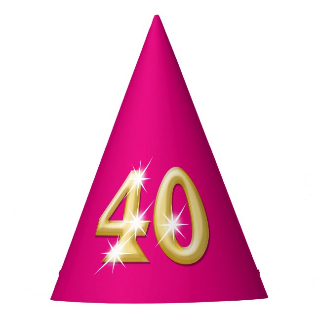 Chapeaux De Fêtes Or rose du quarantième anniversaire quarante (Devant)
