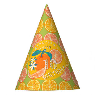 Chapeaux De Fêtes Orange Fruit Anniversaire Vert