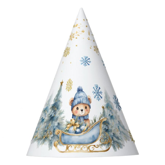 Chapeaux De Fêtes Ours Noël un premier anniversaire hiver (Devant)