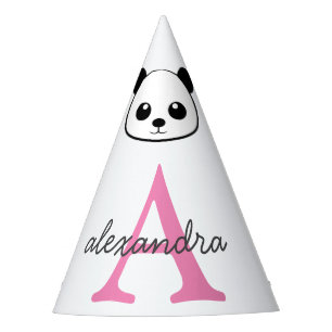Chapeaux De Fêtes Ours Panda Mignon – Monogramme Personnalisé