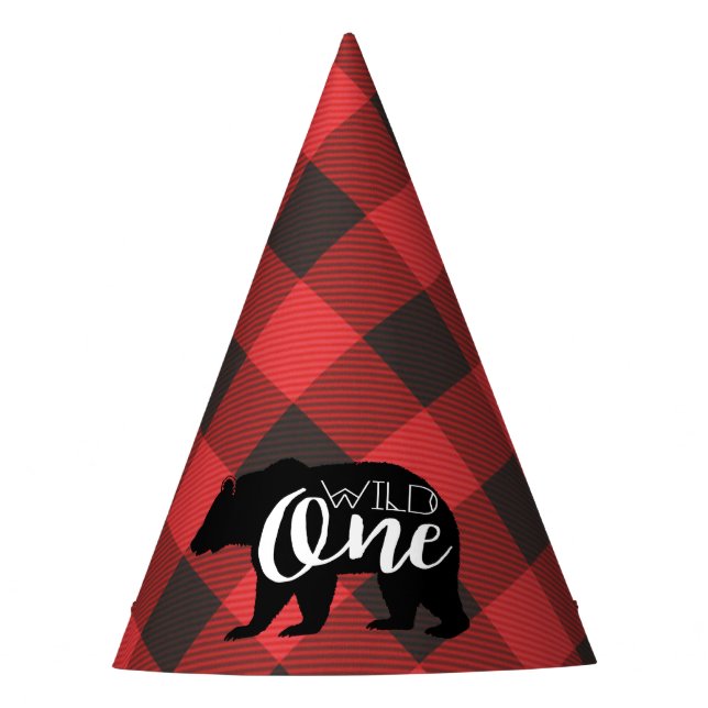 Chapeaux De Fêtes Ours sauvage | Premier anniversaire de Flannel (Devant)