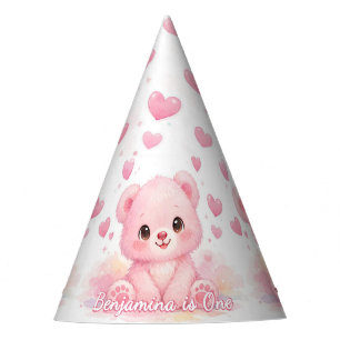 Chapeaux De Fêtes Oursons Bébés Mignons Anniversaire Rose Pastel