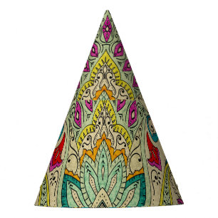 Chapeaux De Fêtes Paisley motif de l'Inde, frontière bohème.