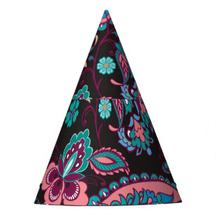 Chapeaux De Fêtes Paisley Stripe : Noir Décoratif Sans Seamless