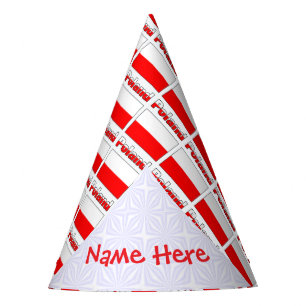 Chapeaux De Fêtes Papier Carrelé Drapeau Pologne Nom Rouge Personnal