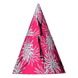 Chapeaux De Fêtes Papier peint floral asiatique rétro.