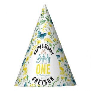 Chapeaux De Fêtes Papillon Whimsical Floral 1er anniversaire
