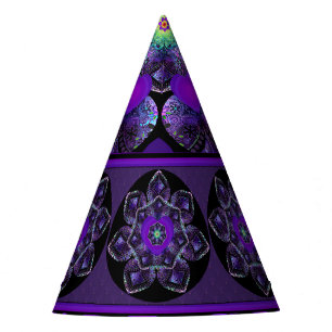 Chapeaux De Fêtes Parapluie violet & coeurs .7