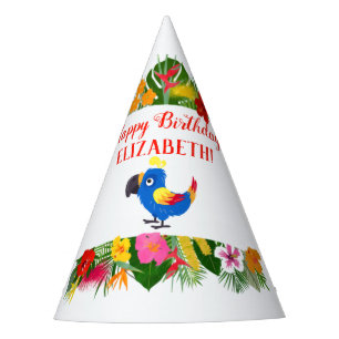Chapeaux De Fêtes Parrot tropical d'anniversaire