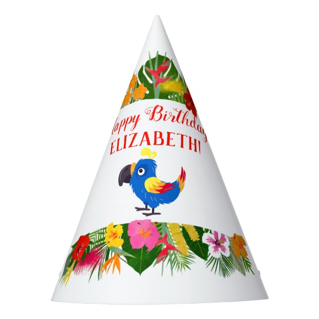 Chapeaux De Fêtes Parrot tropical d'anniversaire (Devant)