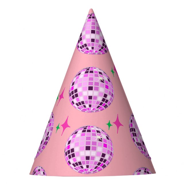 Chapeaux De Fêtes Parti moderne rose violet Disco Ball rose (Devant)