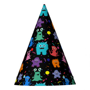 Chapeaux De Fêtes Partie colorée d'enfants de monstres de motif de
