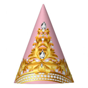 Chapeaux De Fêtes Partie de couronne d'or Casquette-Rose