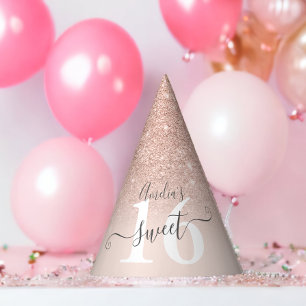 Chapeaux De Fêtes parties scintillant en or rose sombre rose brilla