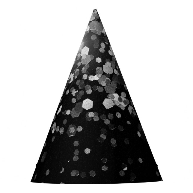 Chapeaux De Fêtes Parties scintillant noire gris argent #3 (Parties  (Devant)