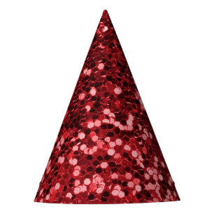 Chapeaux De Fêtes Parties scintillantes rouges de Faux