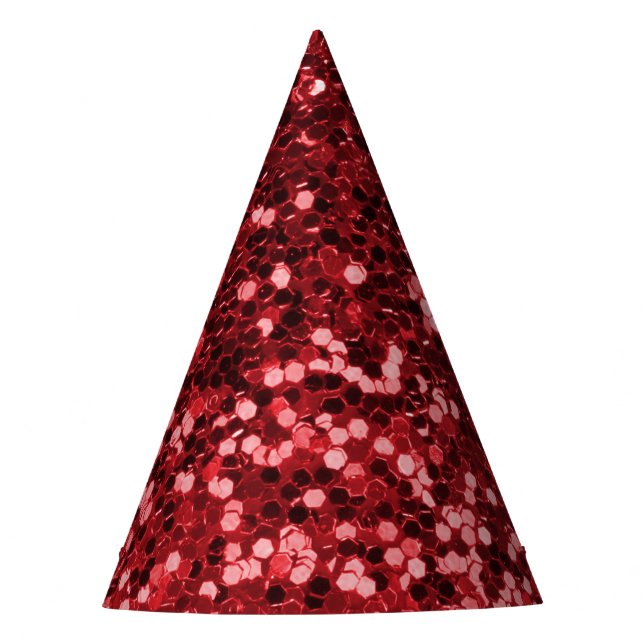 Chapeaux De Fêtes Parties scintillantes rouges de Faux (Devant)