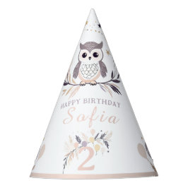 Chapeaux De Fêtes Pastel Boho Owl et Balloons Anniversaire